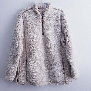 Pink Lily Sherpa Quarter Zip Long Sleeve Pullover Sweater